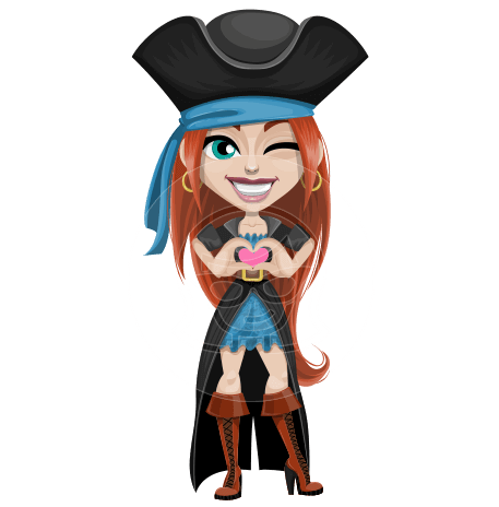 Woman Pirate Cartoon Vector Character AKA Brianna the Fearless