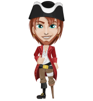 Pirate with Beard Cartoon Vector Character AKA Seth