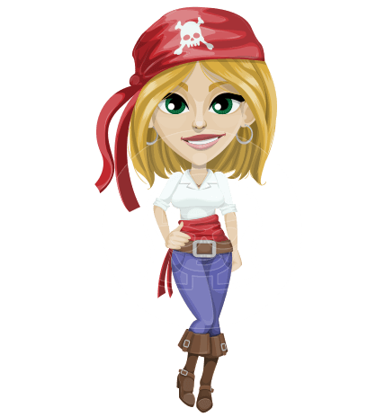 Blonde Female Pirate Cartoon Vector Character AKA Nicole