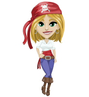 Blonde Female Pirate Cartoon Vector Character AKA Nicole