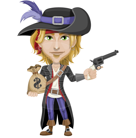 Man with Pirate Costume Cartoon Vector Character AKA Captain Jerad