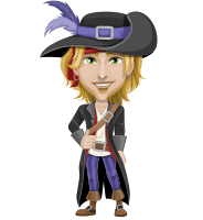 Man with Pirate Costume Cartoon Vector Character AKA Captain Jerad