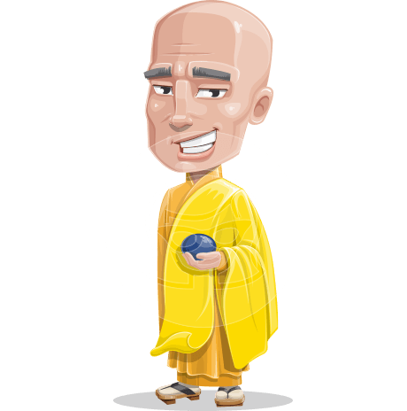 Monk Cartoon Vector Character AKA Jungney the Master