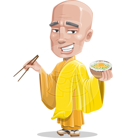 Monk Cartoon Vector Character AKA Jungney the Master