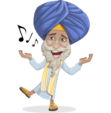 Elderly Indian Man In Traditional Clothes Cartoon Vector Character AKA Ariv