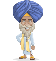 Elderly Indian Man In Traditional Clothes Cartoon Vector Character AKA Ariv