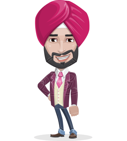 Indian Businessman Cartoon Vector Character AKA Jayant