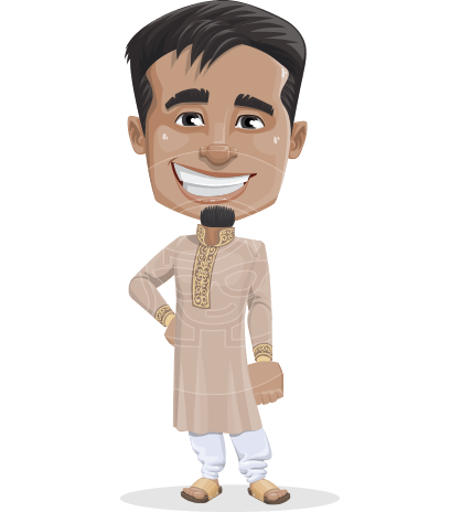 Indian Man Cartoon Vector Character AKA Sunder