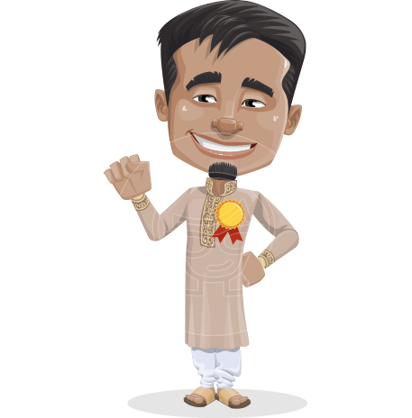 Indian Man Cartoon Vector Character AKA Sunder