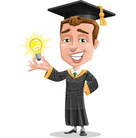 Male College Graduate Cartoon Vector Character AKA Tyler