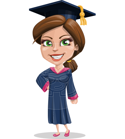 Cute Graduation Girl Cartoon Vector Character AKA Sheryl