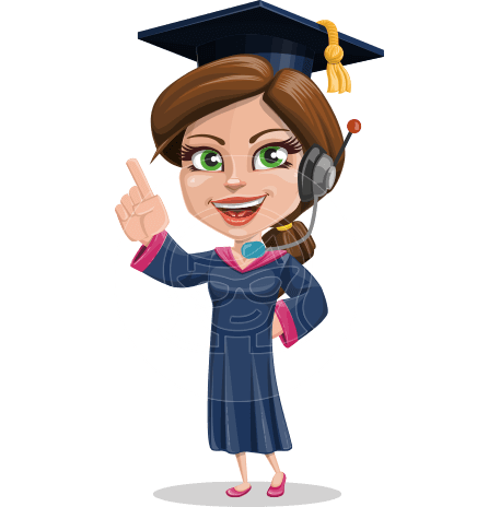 Cute Graduation Girl Cartoon Vector Character AKA Sheryl