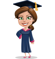 Cute Graduation Girl Cartoon Vector Character AKA Sheryl