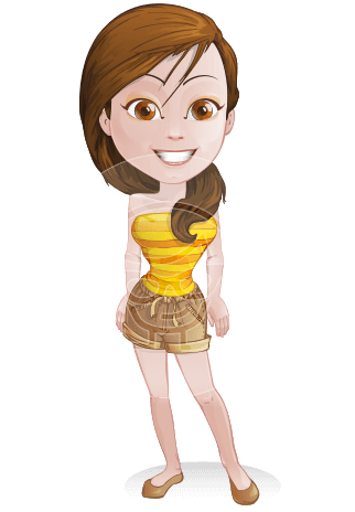 Pretty Girl in Summer Clothes Cartoon Vector Character AKA Holly Summer