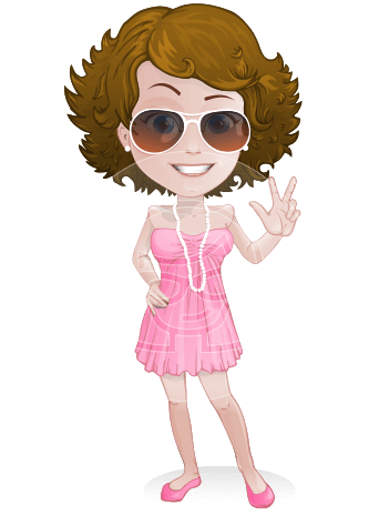 Woman in Summer Dress Cartoon Vector Character AKA Hannah