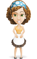 Maid Cartoon Vector Character AKA Maggie Clean-up
