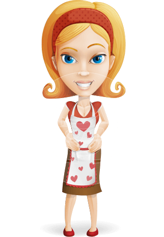 Housekeeper Cartoon Vector Character AKA Joanne Apron
