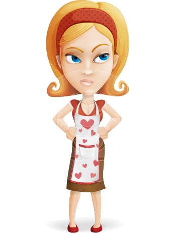 Housekeeper Cartoon Vector Character AKA Joanne Apron