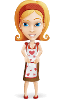 Housekeeper Cartoon Vector Character AKA Joanne Apron