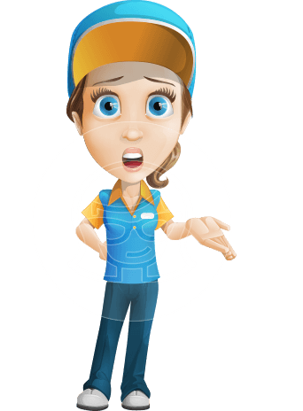 Girl in Delivery Uniform Cartoon Vector Character AKA Ruby On-Schedule