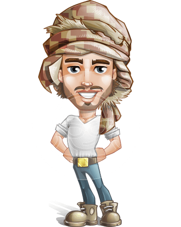 Desert Man Cartoon Vector Character AKA Sabih