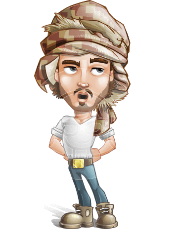 Desert Man Cartoon Vector Character AKA Sabih