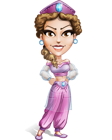 Exotic Arab Female Dancer Cartoon Vector Character AKA Thalia