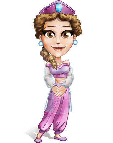 Exotic Arab Female Dancer Cartoon Vector Character AKA Thalia