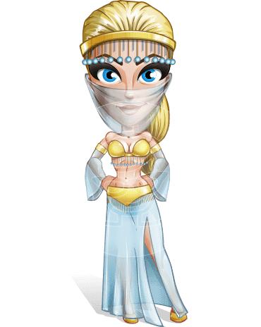 Belly Dancer Cartoon Vector Character AKA Naaima the Delicate
