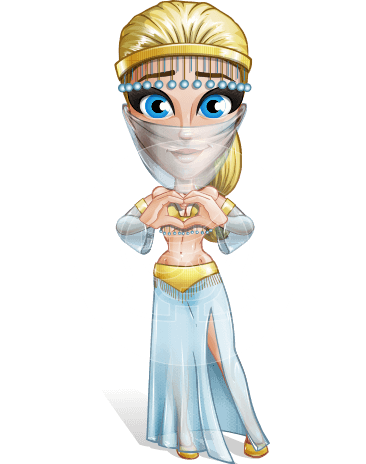 Belly Dancer Cartoon Vector Character AKA Naaima the Delicate