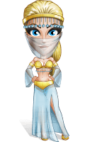 Belly Dancer Cartoon Vector Character AKA Naaima the Delicate