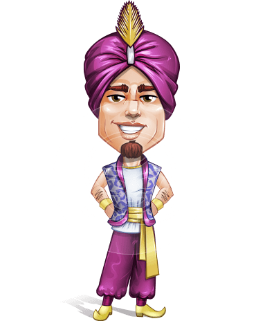 Arab Prince Cartoon Vector Character AKA Zufar