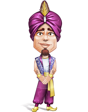 Arab Prince Cartoon Vector Character AKA Zufar