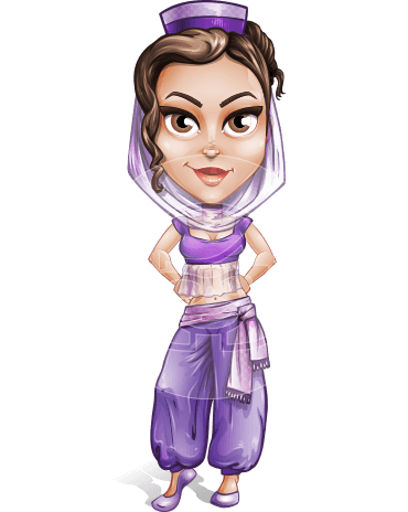 Exotic Eastern Woman Cartoon Vector Character AKA Leyla