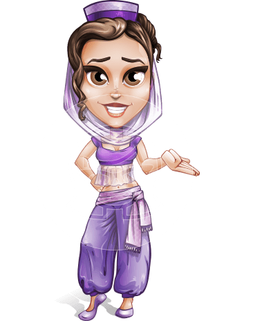 Exotic Eastern Woman Cartoon Vector Character AKA Leyla
