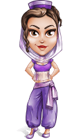 Exotic Eastern Woman Cartoon Vector Character AKA Leyla