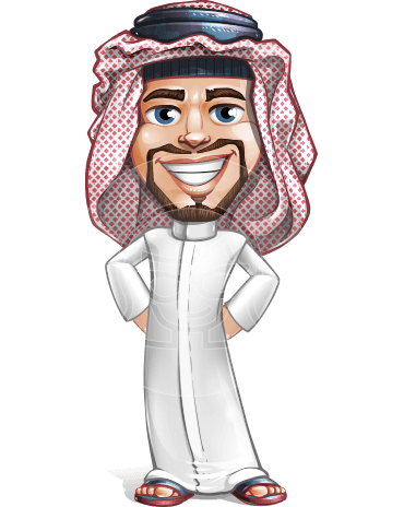 Middle Eastern Man Cartoon Vector Character AKA Faysal the Decisive