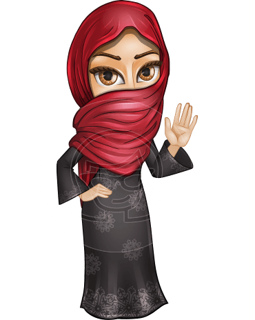 Muslim Girl with Hijab Scarf Cartoon Vector Character AKA Najla