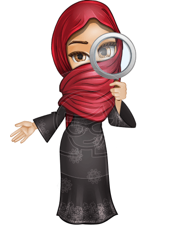 Muslim Girl with Hijab Scarf Cartoon Vector Character AKA Najla