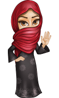 Muslim Girl with Hijab Scarf Cartoon Vector Character AKA Najla
