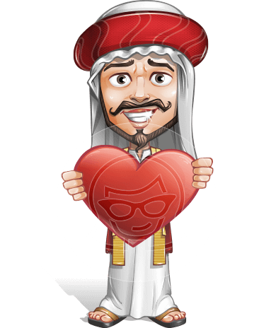 Traditional Arab Man Cartoon Vector Character AKA Saami the Sublime
