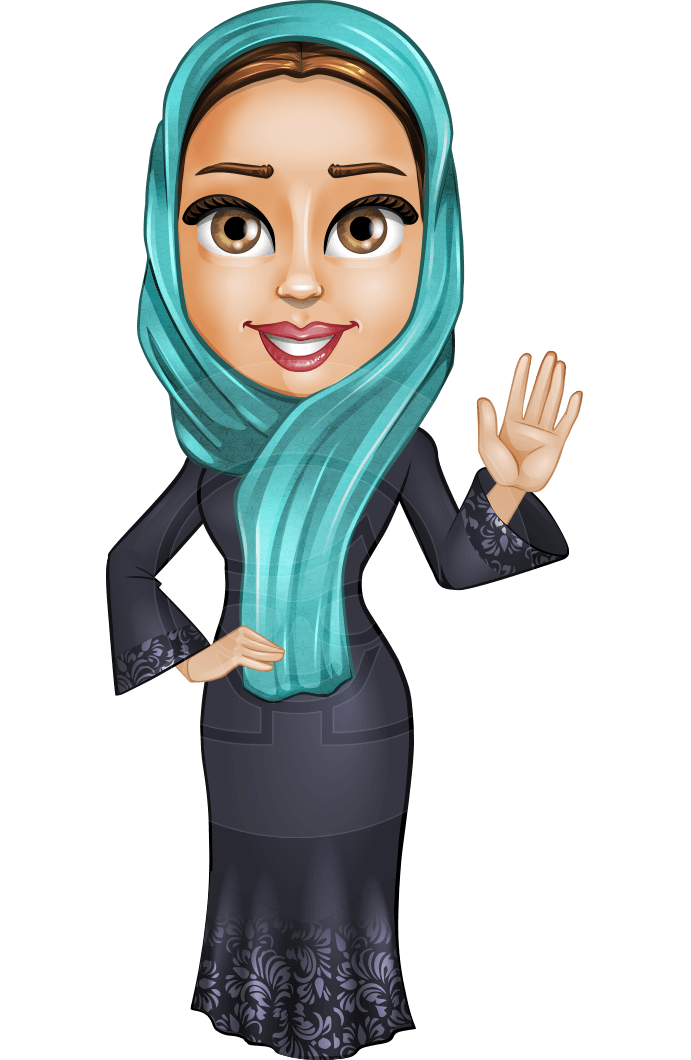 Arab Girl In Traditional Dress Cartoon Vector Character AKA Farah