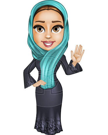 Arab Girl In Traditional Dress Cartoon Vector Character AKA Farah
