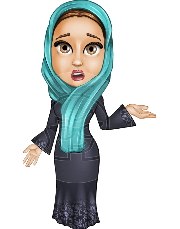 Arab Girl In Traditional Dress Cartoon Vector Character AKA Farah