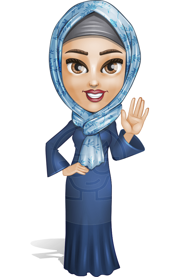 Young Islamic Woman Cartoon Vector Character AKA Jumanah