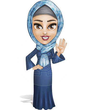 Young Islamic Woman Cartoon Vector Character AKA Jumanah