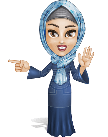 Young Islamic Woman Cartoon Vector Character AKA Jumanah