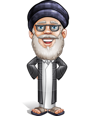 Wise Arab Man Cartoon Vector Character AKA Basir Wiseman