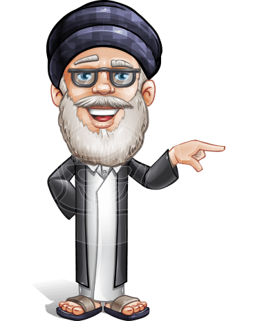 Wise Arab Man Cartoon Vector Character AKA Basir Wiseman