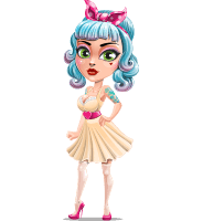 Pin Up Girl Cartoon Vector Character AKA Minty Curl